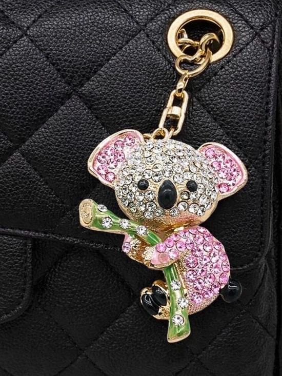 Koala Bear Handbags - Koala Bear Rhinestone Gold Keychain Bag Charm Purse Accessory